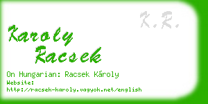 karoly racsek business card